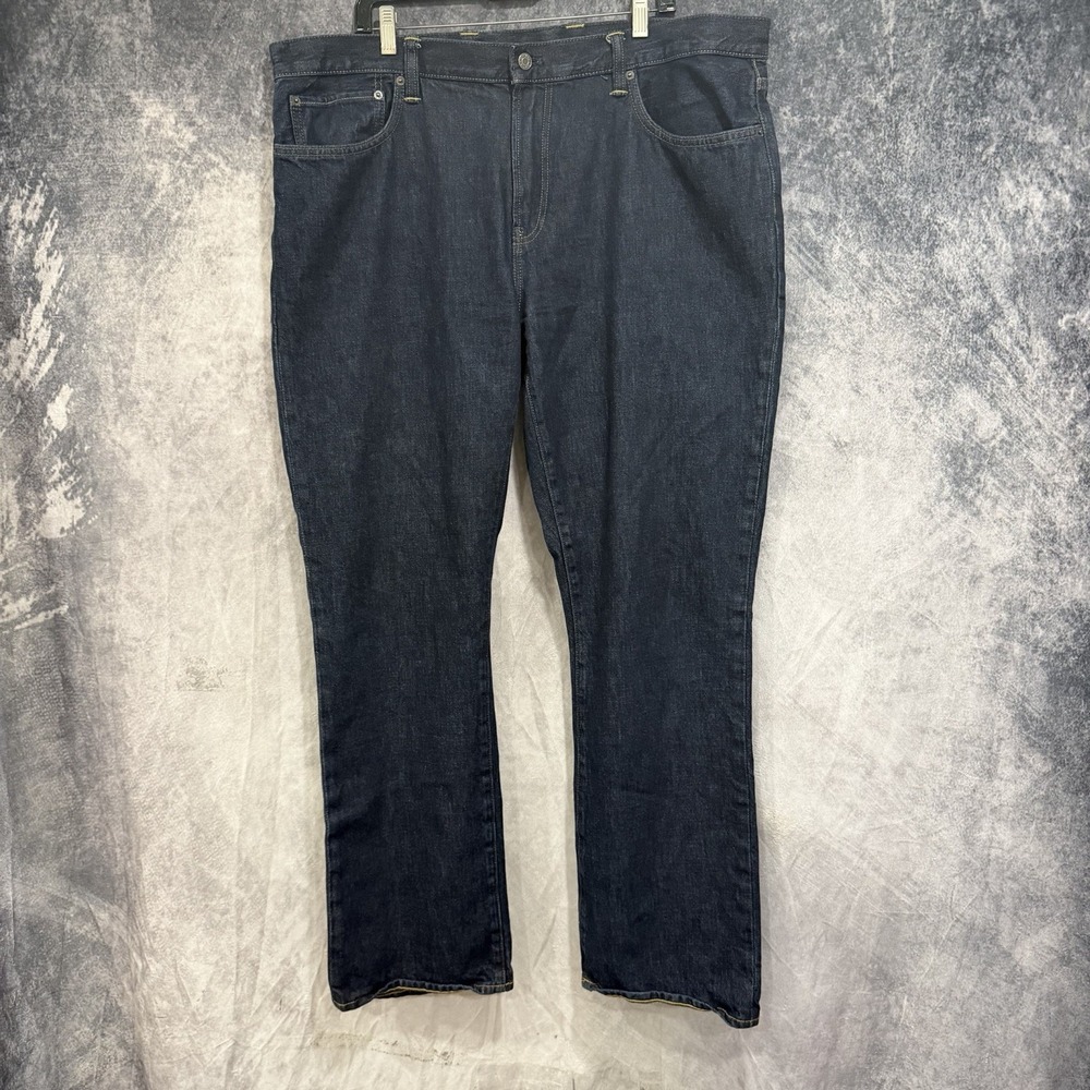 Gap 1969 Men's 42x34 Straight Fit Dark Wash Blue Jeans Denim 5 Pocket